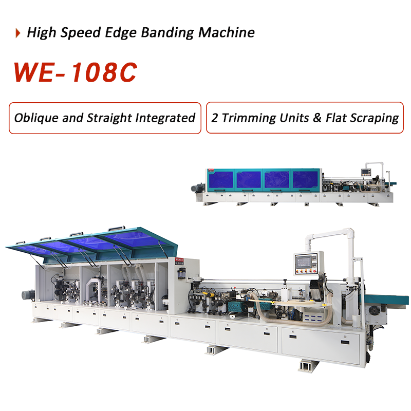WE108C πλάγια και ευθεία ενσωματωμένη μηχανή Edgebanding
